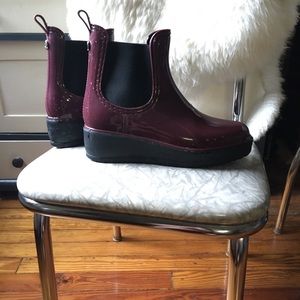 Platform rain boots